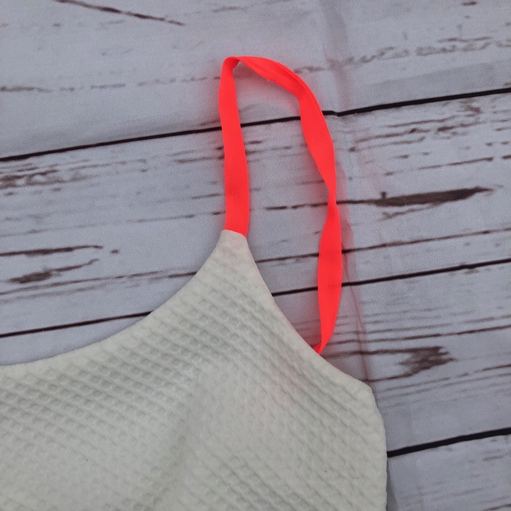 White Dress With Orange Straps - Picture 4 of 5